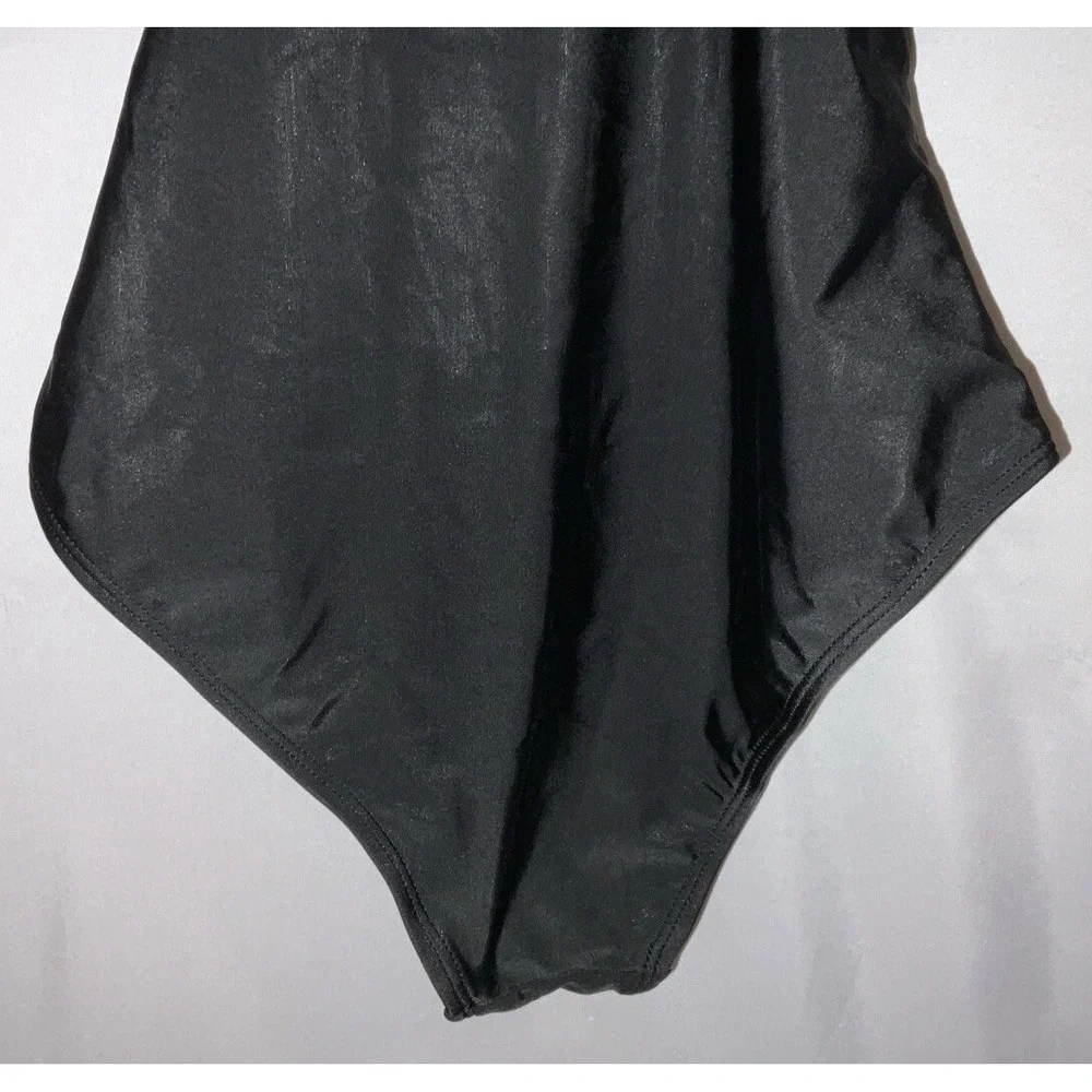 NWT Women's Smismivo‎ One Piece Ruffle Flounce Ruched Swimsuit Black - Small